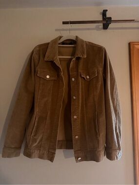Men's Corduroy Jacket in Tan - Casual Button-Up Coat